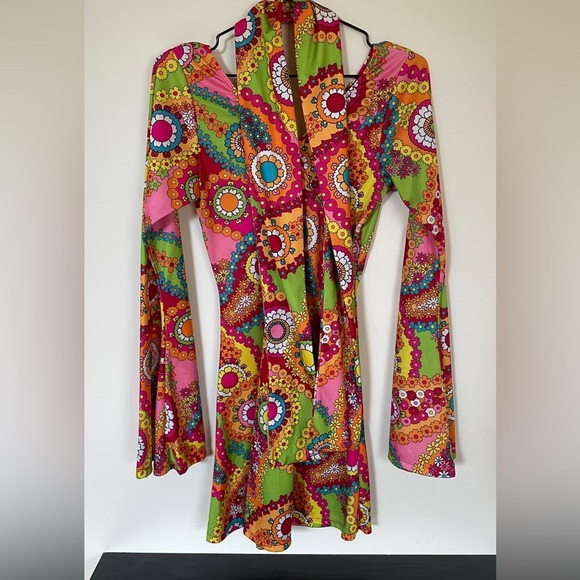 Leg Avenue Retro Bell Sleeved Dress with Headband - Size Small - Picture 4 of 4